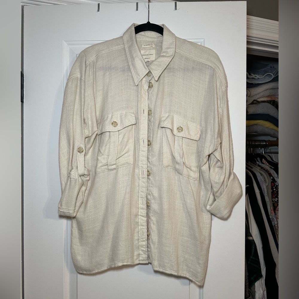 American Eagle Outfitters Cream Lightweight Shirt